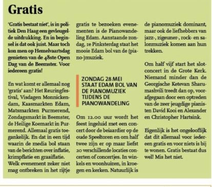 Nieuwsbericht in het streekblad Rodi - 25 mei 2023